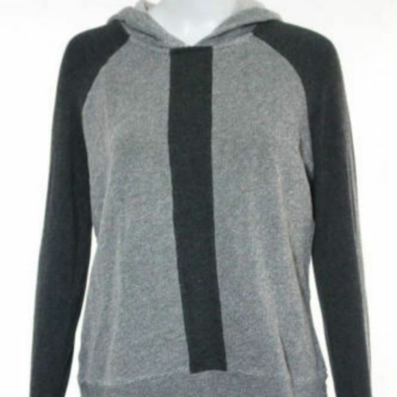 Anthropologie Bella Luxx Gray Hooded  L/S Top XS - Picture 5 of 8